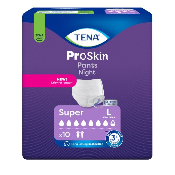 TENA Pants Night Super, inkontinensundertøy, str. L, 10stk