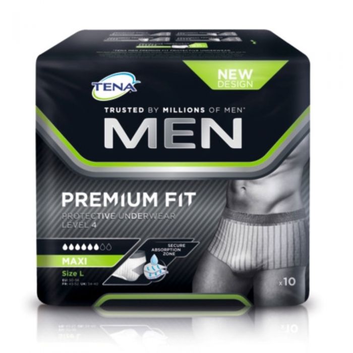 TENA Men Protective underwear Level 4, buksebleie, L, 10 stk