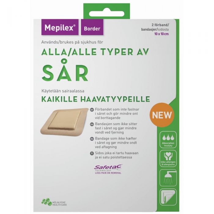 Mepilex Border 10X10Cm 2 stk