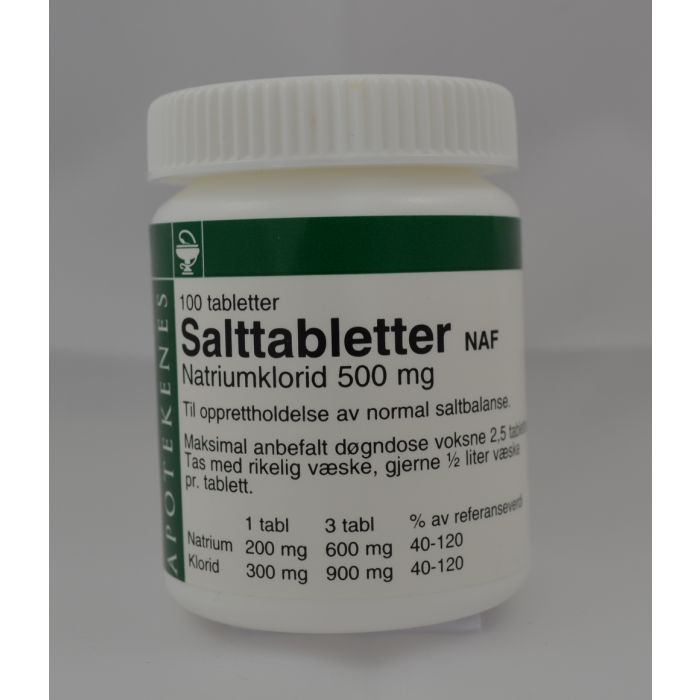 Salttabletter Naf Tab 500 mg 100 stk
