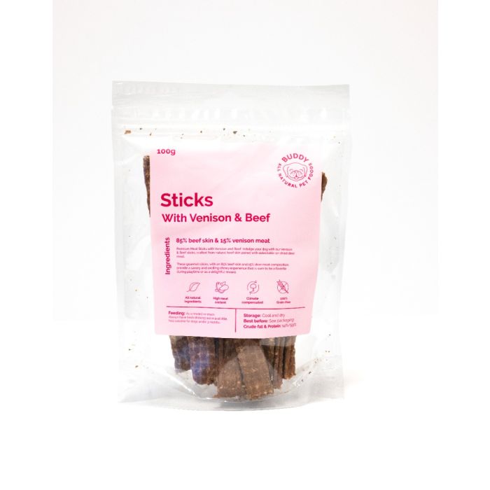 Buddy Venison Dental Chew tyggepinner til hund 100g