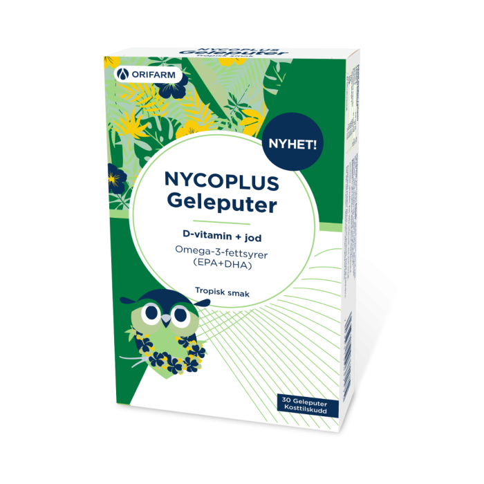 Nycoplus Omega-3 geleputer med jod og d-vitamin
