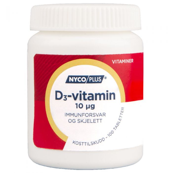 Nycoplus D3-vitamin 10 mcg tabletter 100 stk