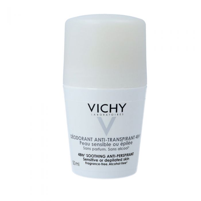 Vichy Sensitiv 48h Antiperspirant Roll-On Deodorant uten parfyme 50ml