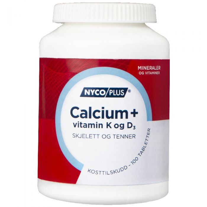 Boots Apotek Nycoplus Calcium+Vitamin K og D3 tabletter 100 stk