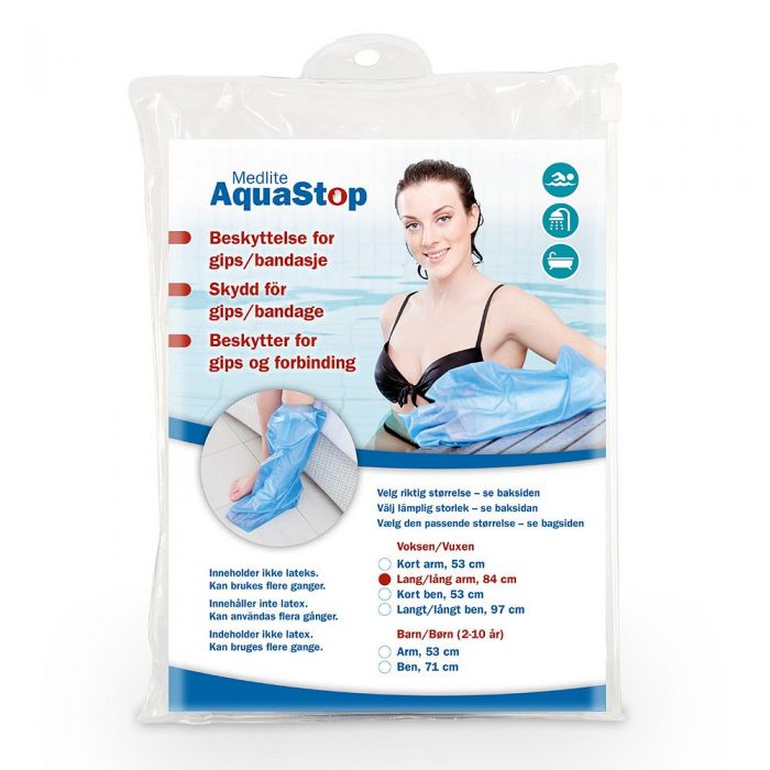 Aquastop dusjbeskytter til voksen arm lang