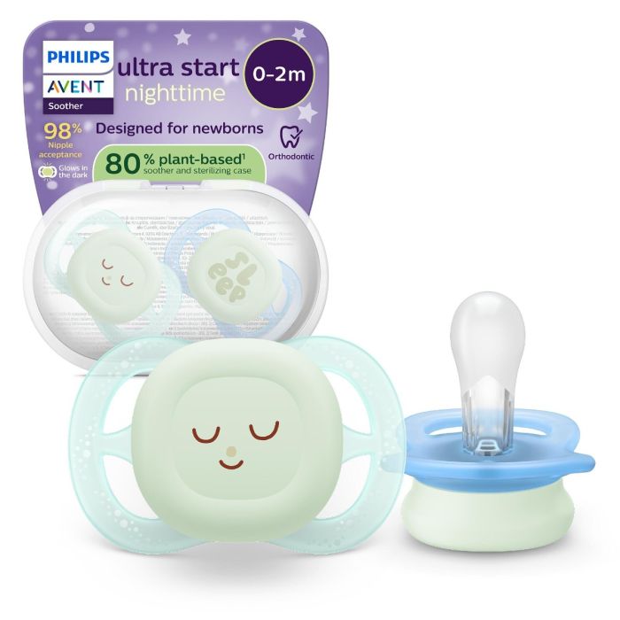 Philips Avent Ultra Start Night 0-2 måneder Blå/Grønn, 2stk
