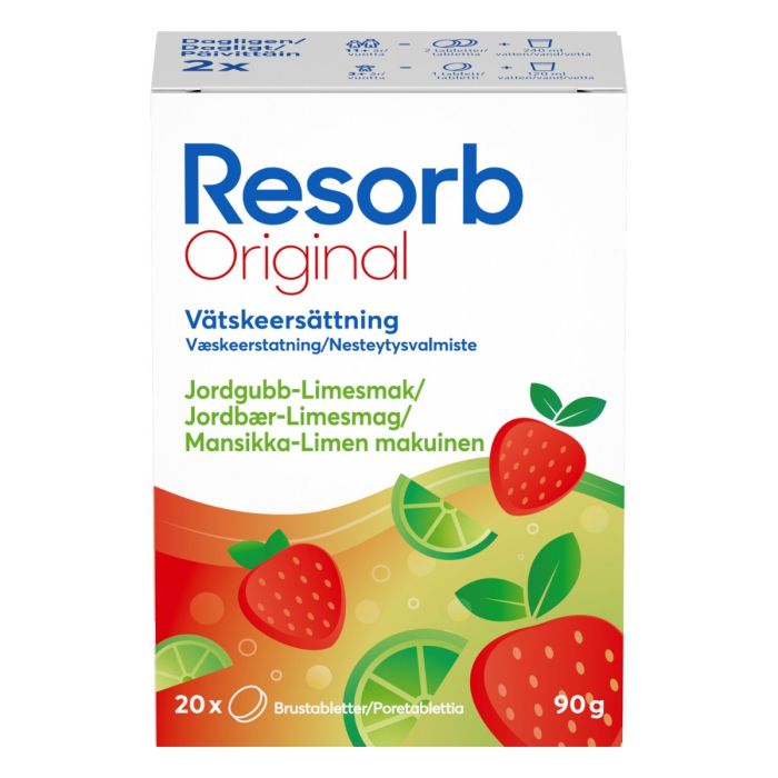 Resorb Original Jordbær-Lime brusetabletter 20 stk