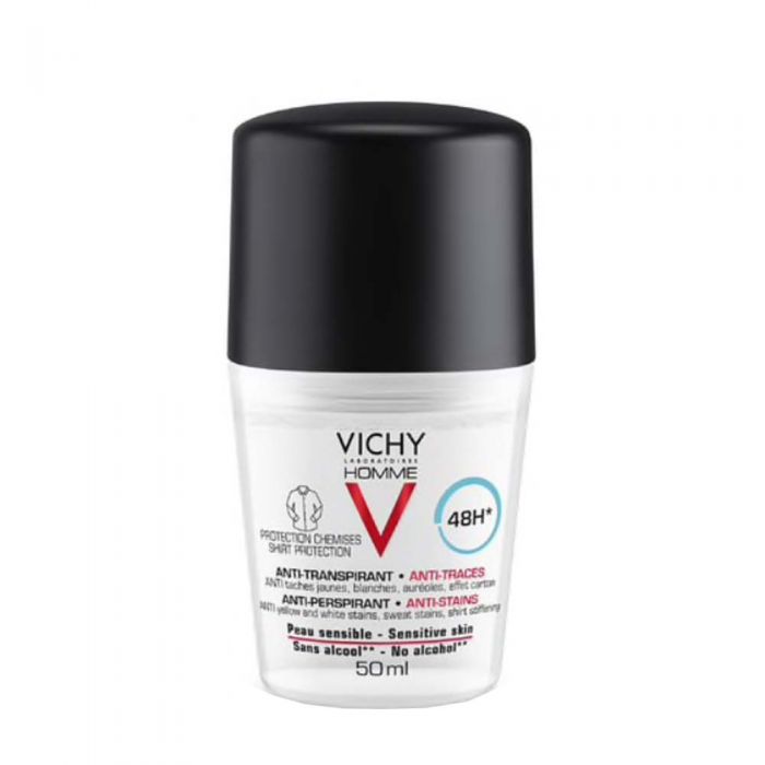 Vichy Homme 48h Shirt Protection Antiperspirant Roll-on Deodorant 50ml