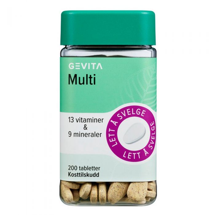 Gevita Multi med vitamin D3 20 µg tabletter 200stk