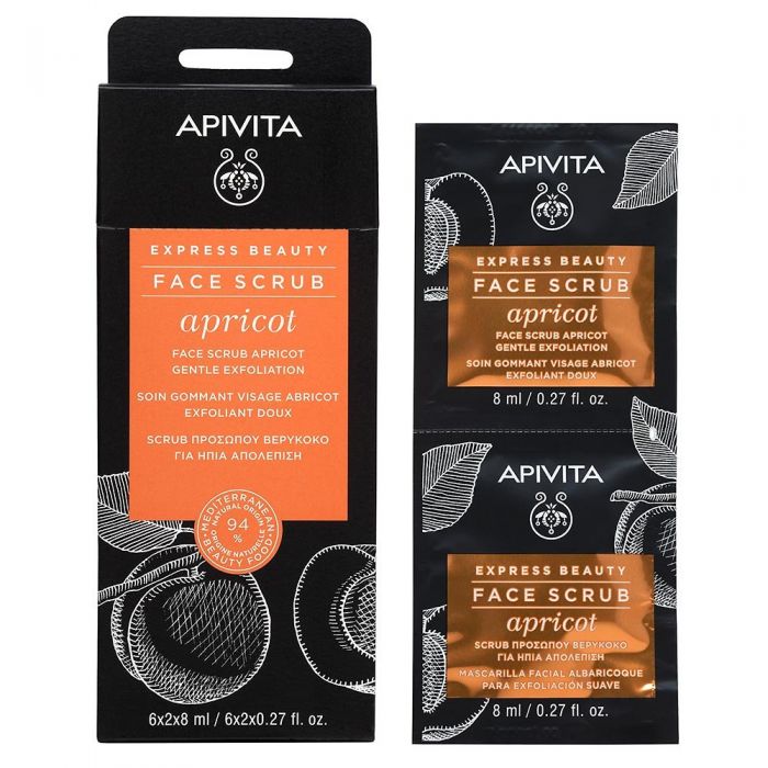 APIVITA EXPRESS APRICOT eksfolierende ansiktsmaske 2x8 ml