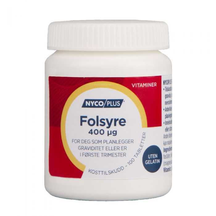 Nycoplus Folsyre 400 mcg tabletter 100 stk