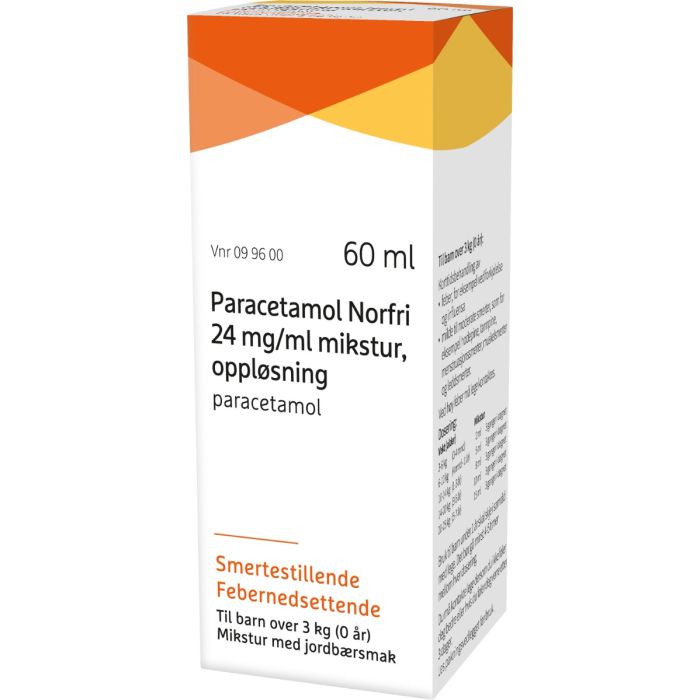 Paracetamol Norfri 24mg/ml mikstur 0-7 år 60ml