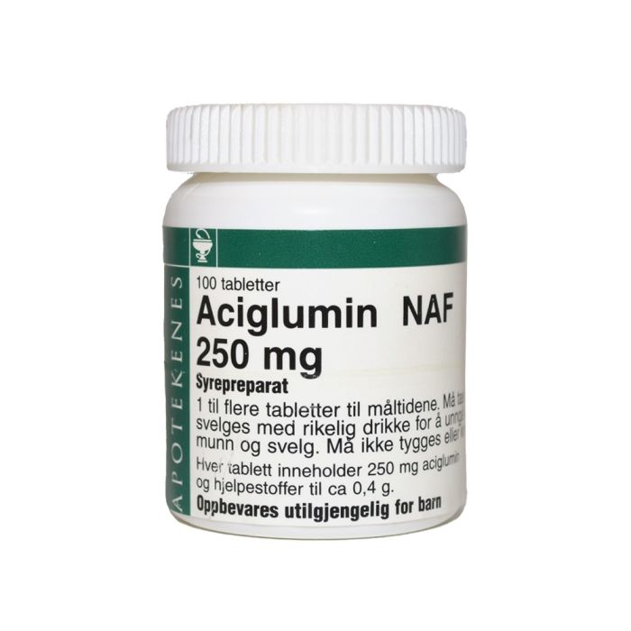 Aciglumin Naf Tabletter 250 mg, 100 stk