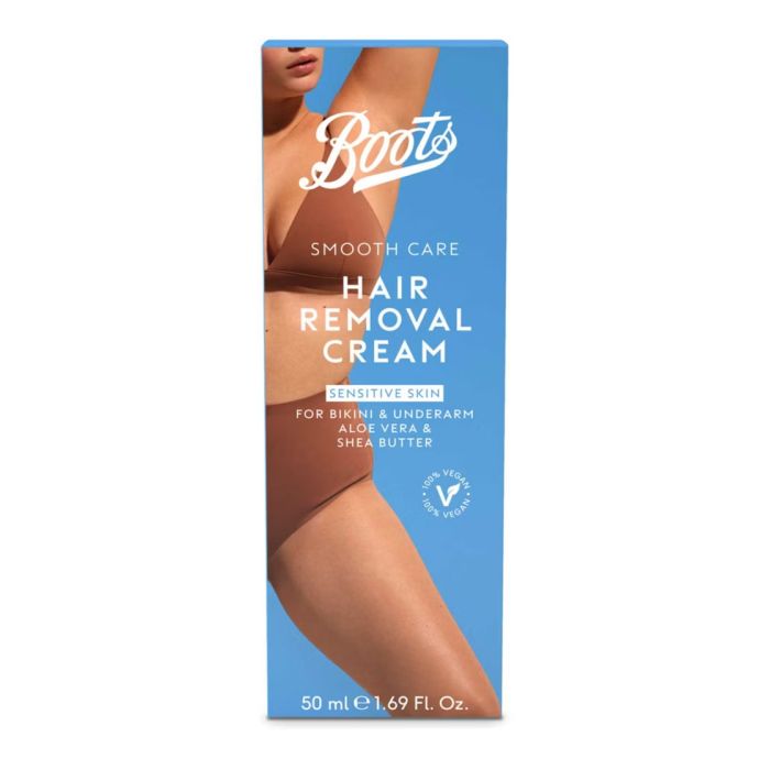 Boots Smooth Care Hair Removal Cream Sensitive Bikini & Underarm 50ml
