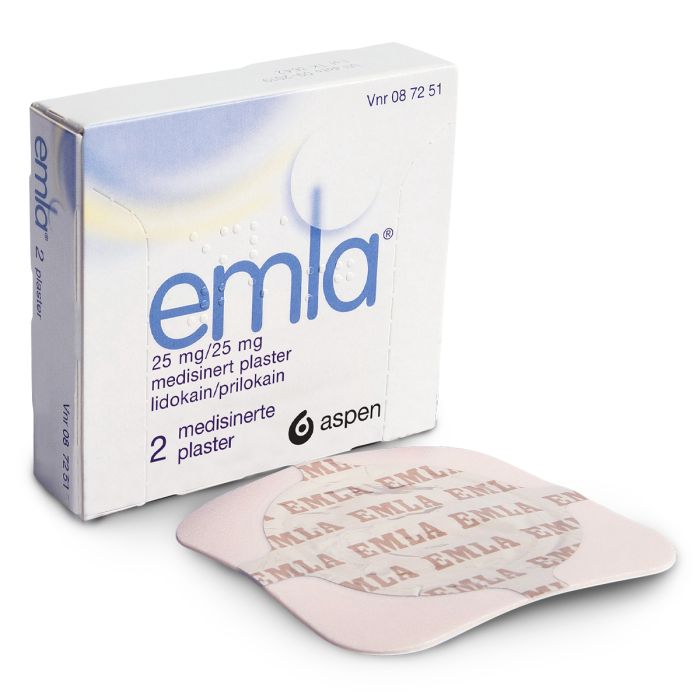 Emla medisinert plaster 25/25 mg 2 stk