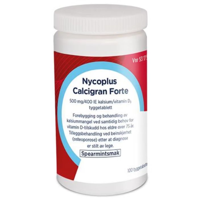 Nycoplus Calcigran Forte Tyggetabletter 100 stk
