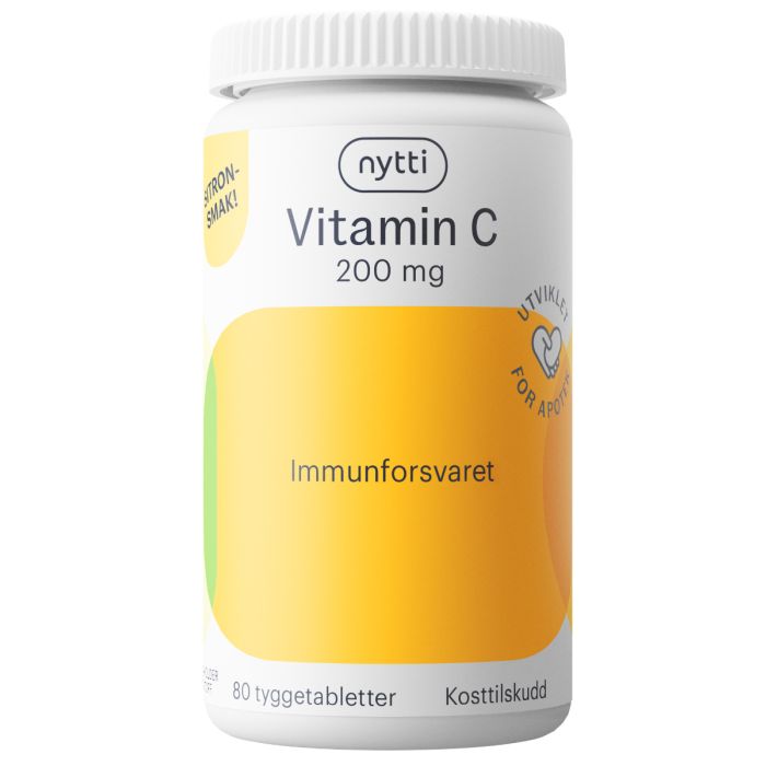 Nytti Vitamin C Tyggetablett 200mg, 80 stk