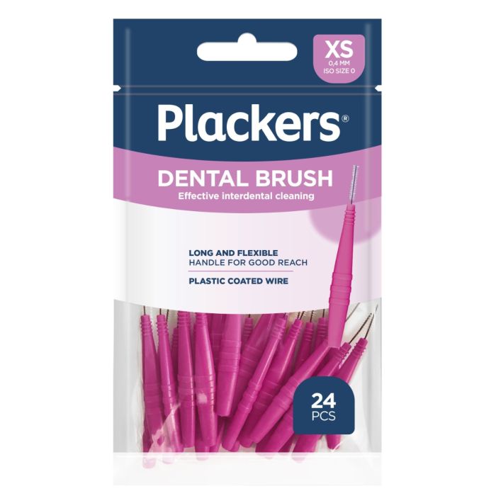 Plackers mellomromsbørste rosa 0,4 mm XS, 24 stk