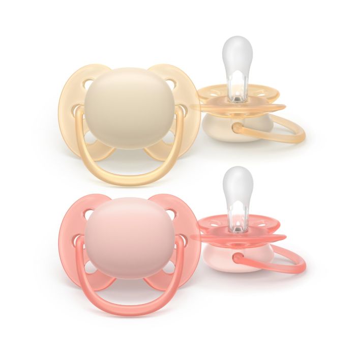 Philips Avent Ultra Soft 0-6 måneder Gul/Rosa, 2 stk