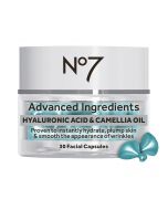 No7 Advanced Ingredients HYALURONIC ACID & CAMELLIA OIL Facial Capsules 30stk