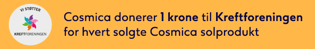 Cosmica donerer 1 krone til Kreftforeningen for hvert solgte Cosmica solprodukt