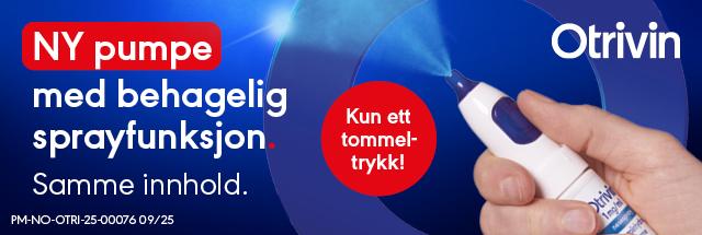 Otrivin nesespray mot tett nese i forbinnelse ved forkjølelse og akutt bihulebetennelse