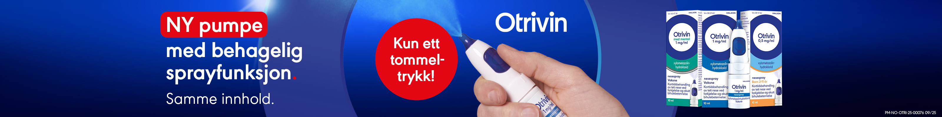 Otrivin nesespray mot tett nese i forbinnelse ved forkjølelse og akutt bihulebetennelse