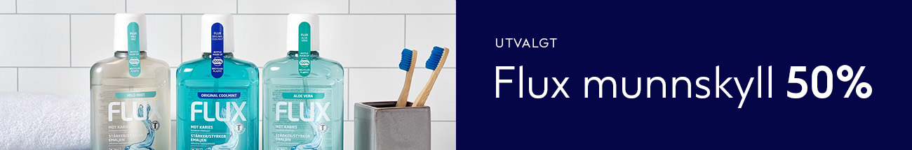 50% på utvalgt Flux munnskyll hos Boots Apotek