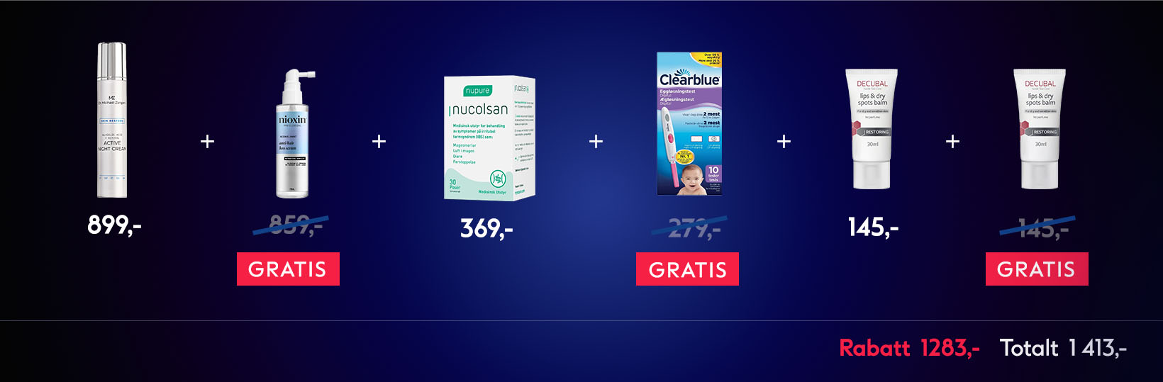 eksempel på hvordan 2 for 1 tilbud fungerer i handlekurven