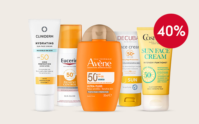 40% solkrem til ansikt hos Boots apotek