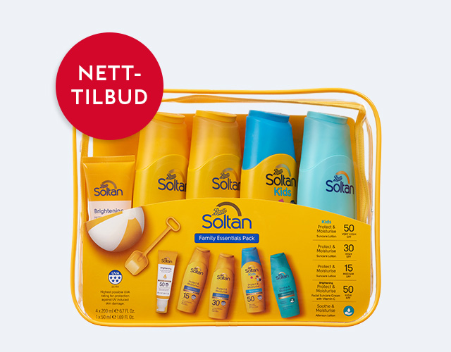 299 for Soltan Family pack med solkrem hos Boots Apotek