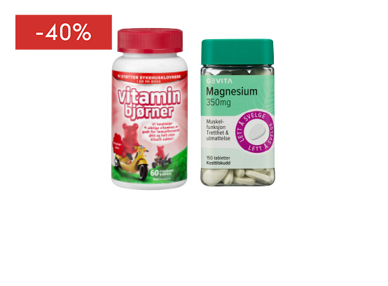 -40% på Gevita og Vitaminbjørner