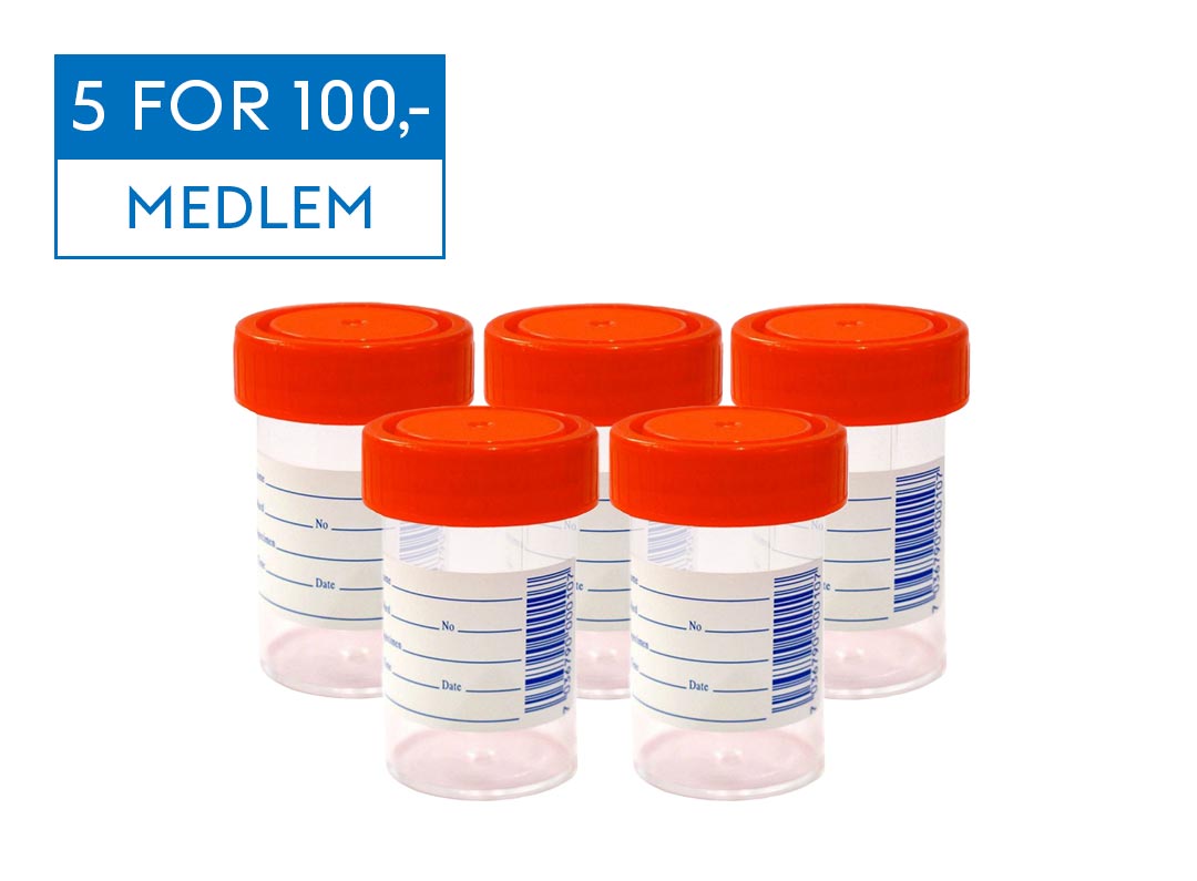 5 for 100kr Urinprøveglass
