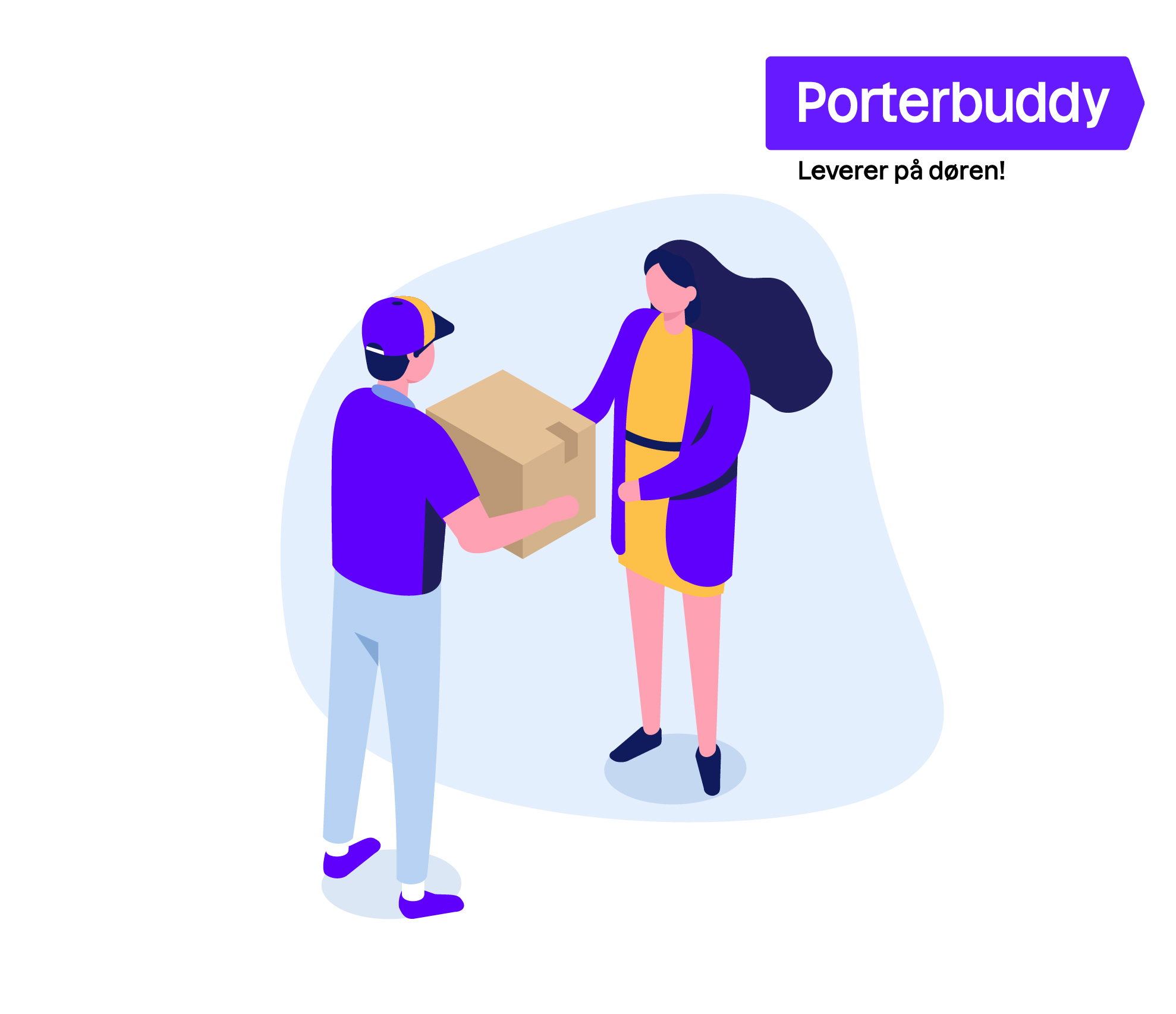 Porterbuddy illustrasjon - levering på dør 