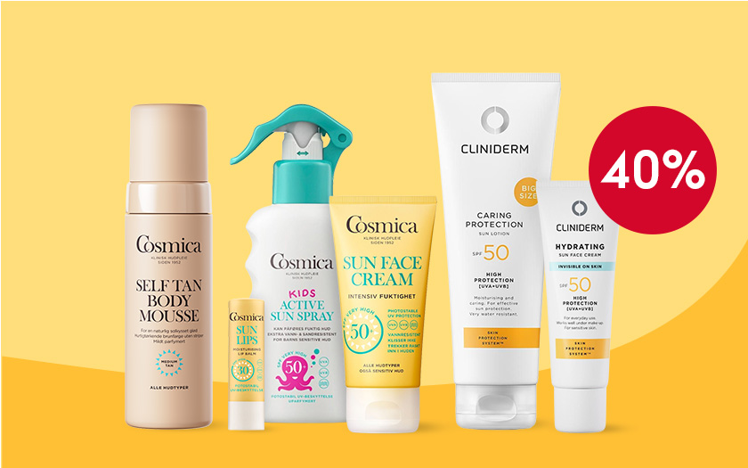 40% solkrem fra Cosmica og Cliniderm hos Boots apotek